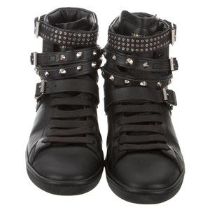 SOLD! Saint Laurent Black leather sneakers